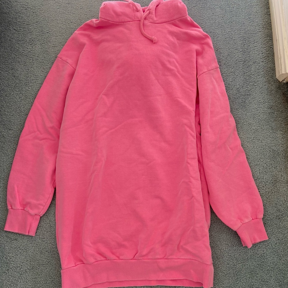TOPSHOP pink sweatshirt dress